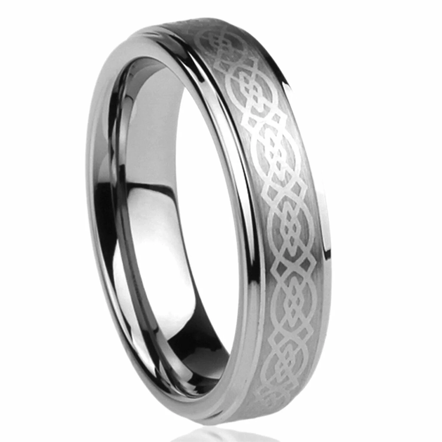 Celtic Tungsten Ring Design - Celtic Six — JKCRings.com Unique